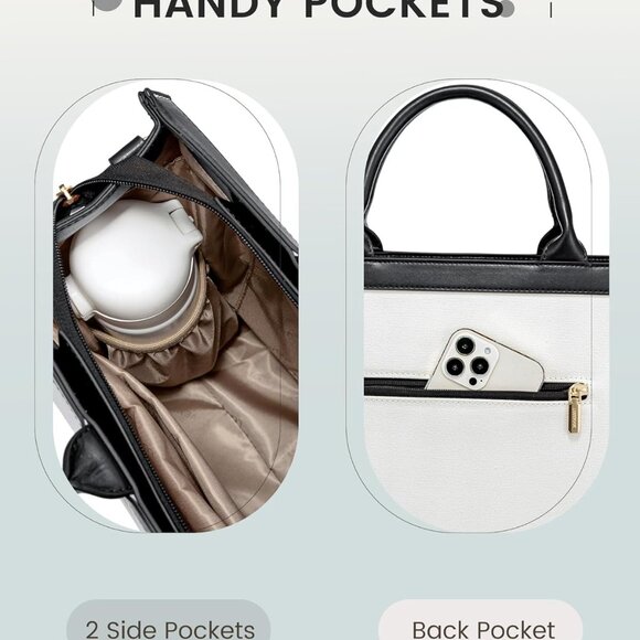 Laptop Tote Bag for Women,15.6 Inch Large Capacity Work Bag with Clutch Purse fo - Picture 5 of 7